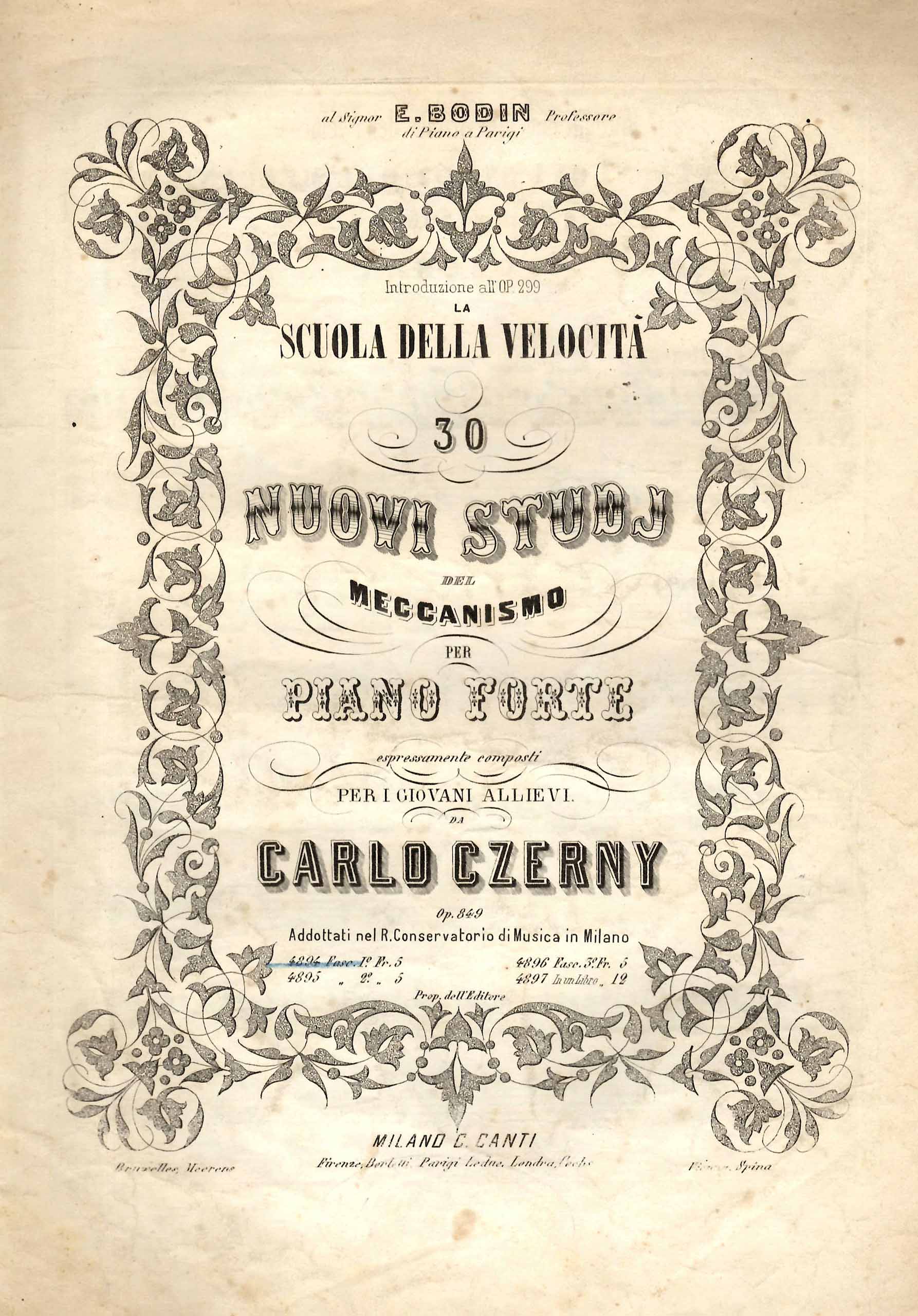 30 Nuovi studj del Meccanismo per Piano Forte, op. 849